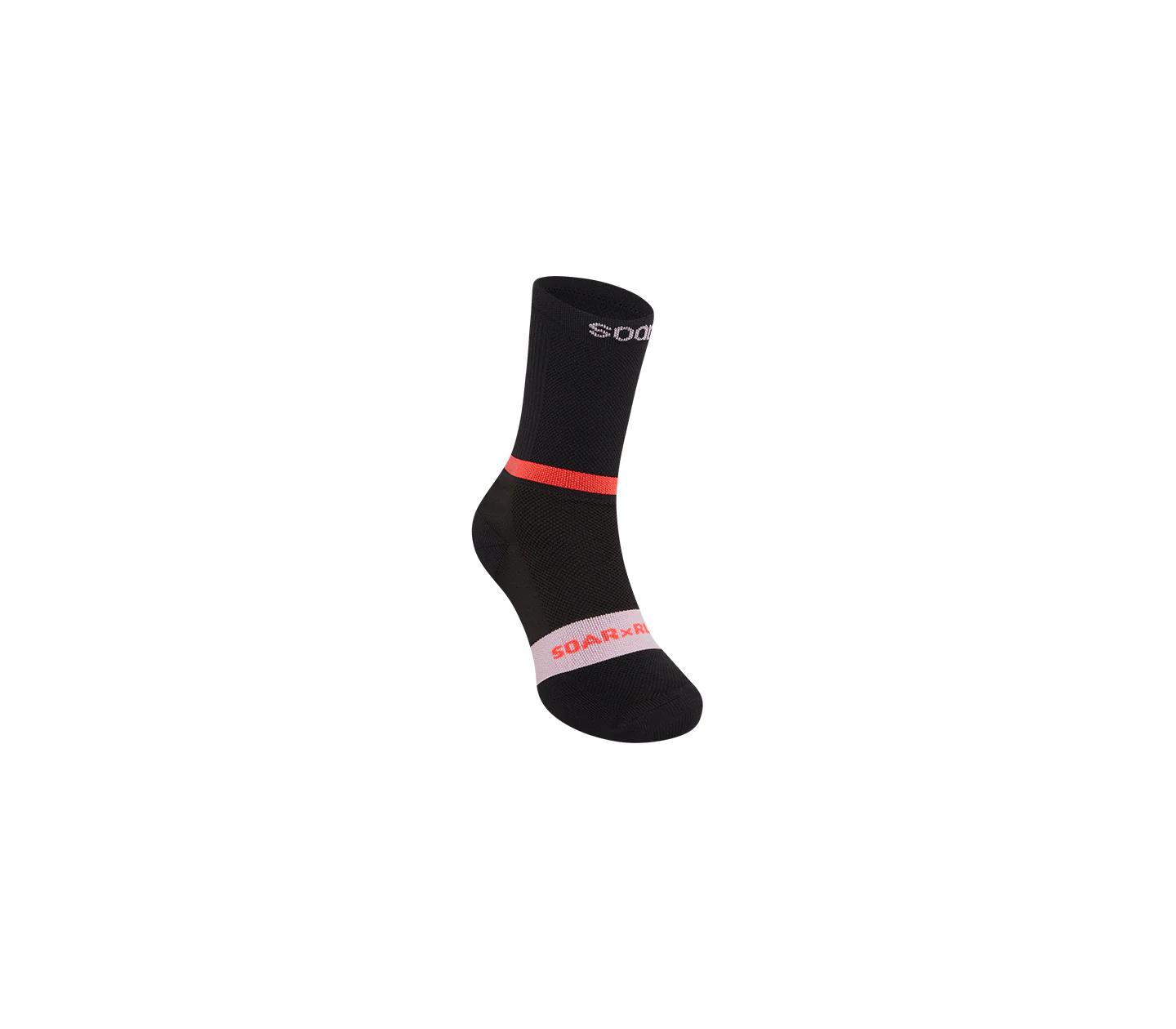Crew Sock | Black/Fluro Coral Pink
