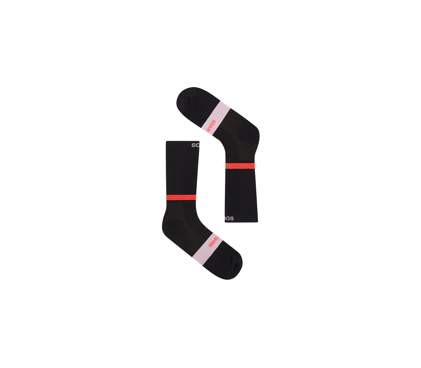 Crew Sock | Black/Fluro Coral Pink - Image 2