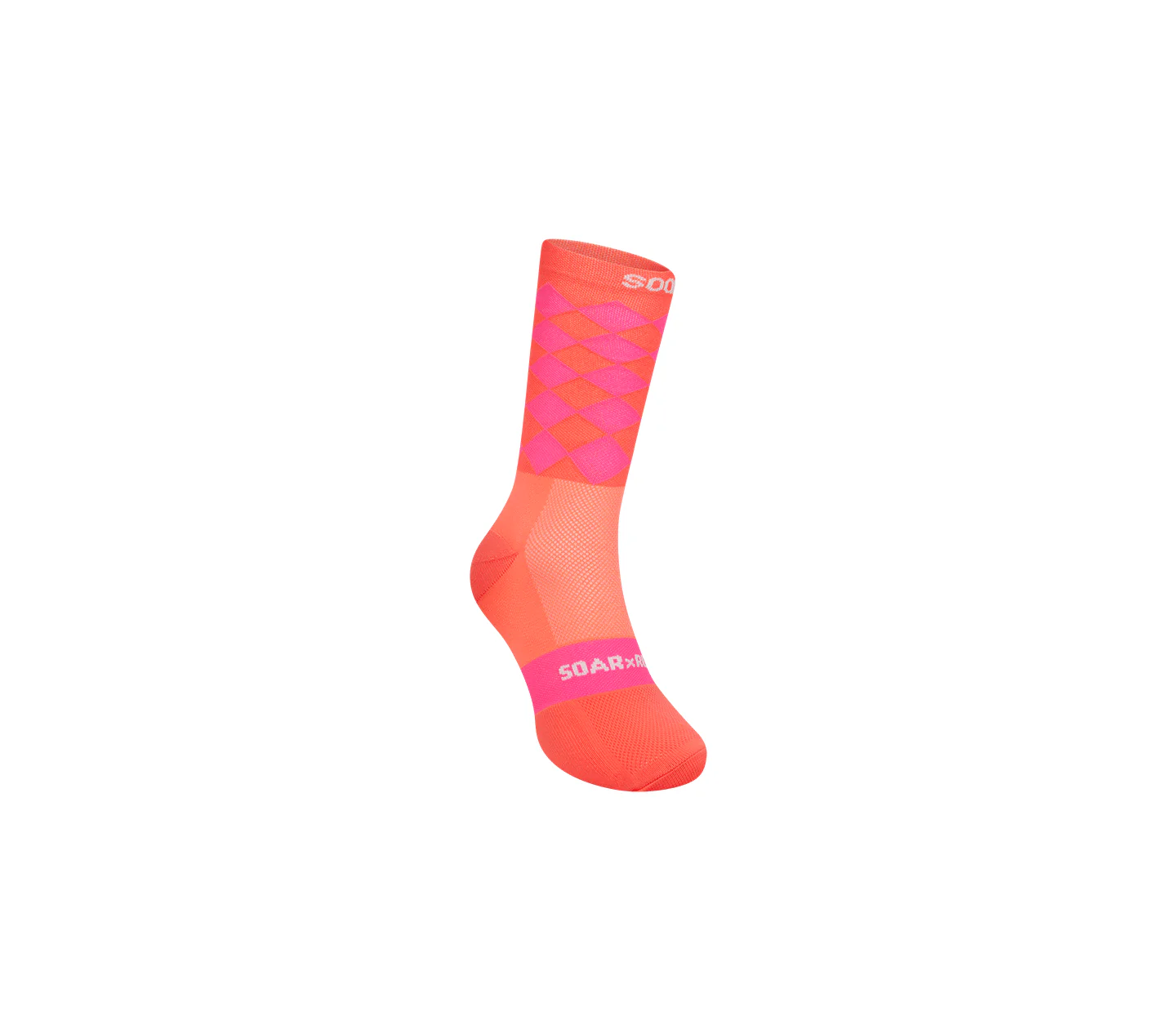 Diamond Crew Sock | Fluro Coral