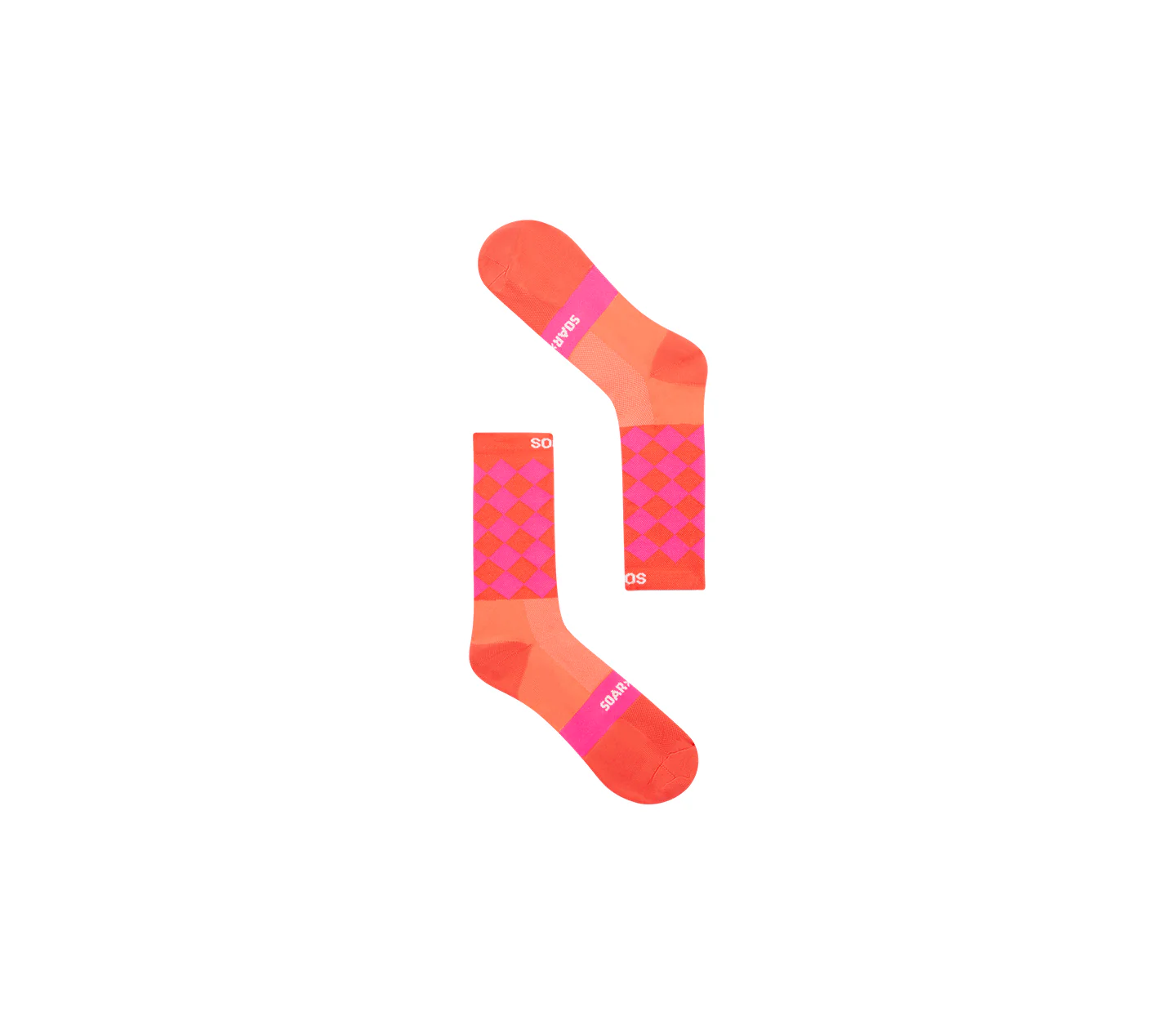 Diamond Crew Sock | Fluro Coral - Image 2