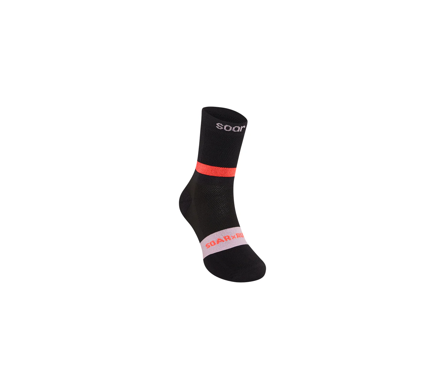 Ankle Sock | Black/Fluro Coral Pink
